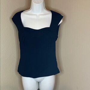 White House Black Market Elegant Black Sleeveless Blouse